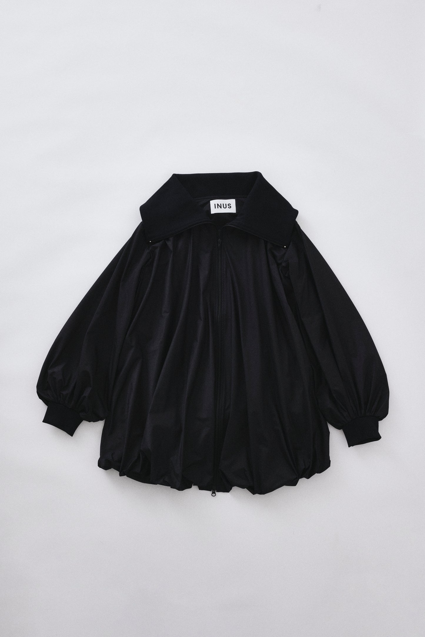 Rib Neck Long Blouson